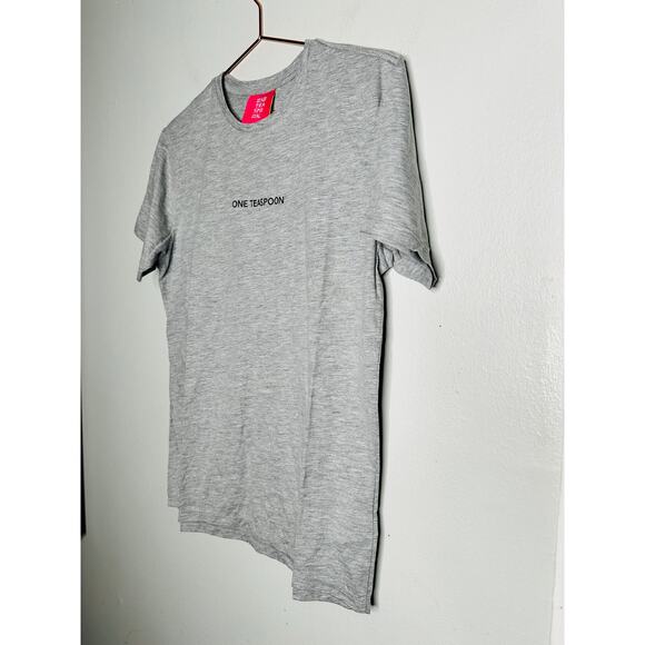 ONE TEASPOON Grey Marl Logo Crewneck Short Sleeves Tee Shirt NWT size Small - Picture 3 of 7
